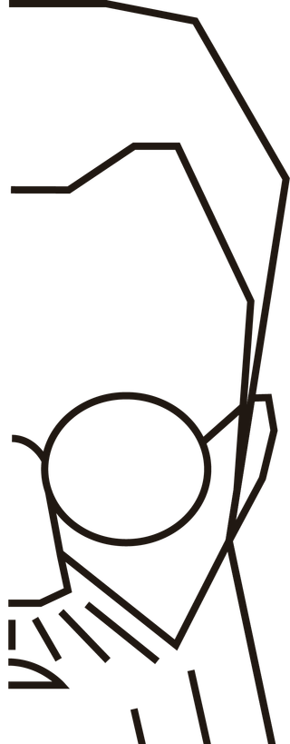 Het lijntekening-gezicht uit het logo van Barbier Barabas